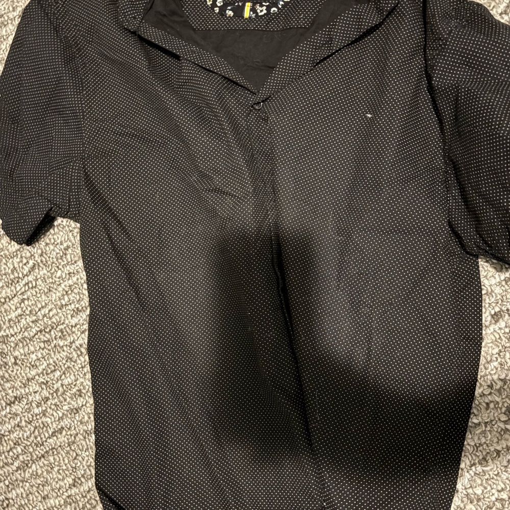 Denim & Flower Black Casual Button Down Shirt